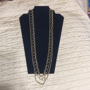 Gold Tone Metal Triple Chain